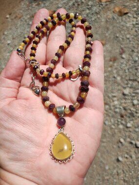 Jay King DTR pink and yellow sapphire necklace and pendant 925 Sterling Silver